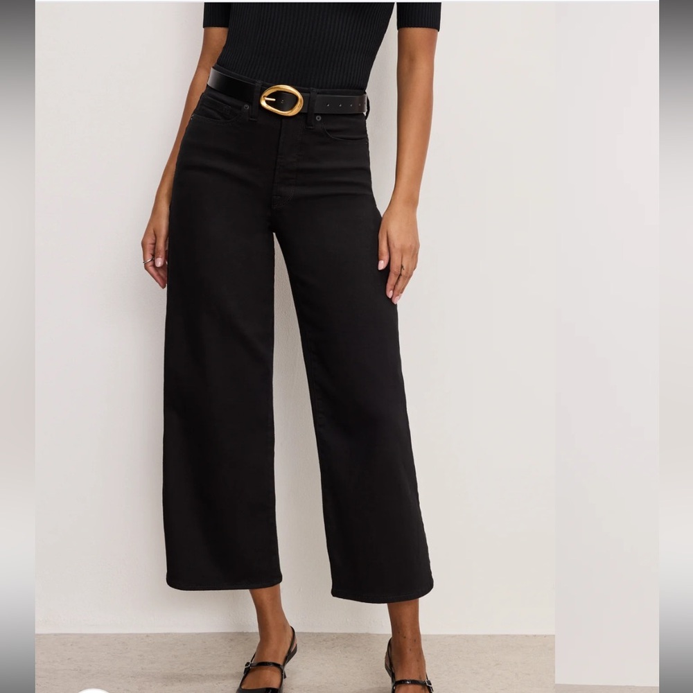 Good American Classic Black Wide-Leg Trousers